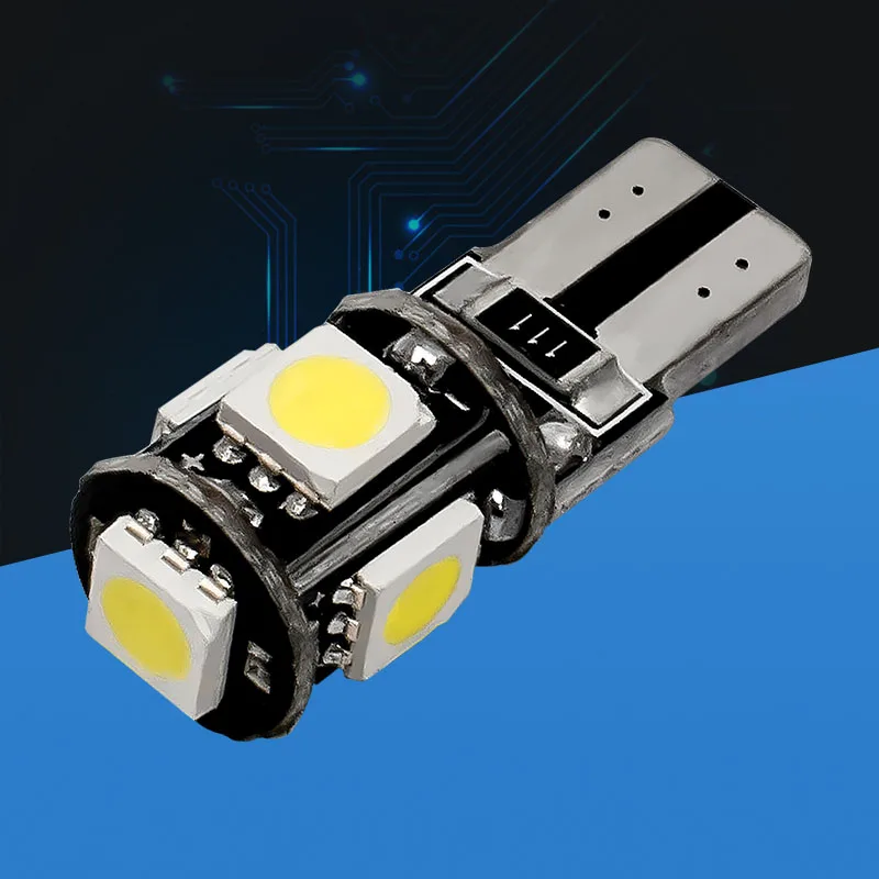 

T10 5smd 5050 LED Car LED Parking Light Canbus W5W 194 5050 SMD 5 LED Error Free White Reading Dome Lamp Bulbs Wholesale