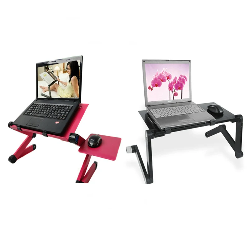 

Aluminum Portable Mobile Laptop Standing Desk For Bed Sofa Laptop Folding Table Notebook Desk bed table With Soft Mouse Pad