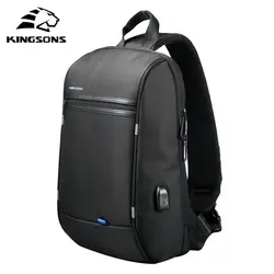 Kingsons 13,3 дюймов ноутбук рюкзак Водонепроницаемый рюкзак на одно плечо Для мужчин груди мешок черный крест школьные тела сумки