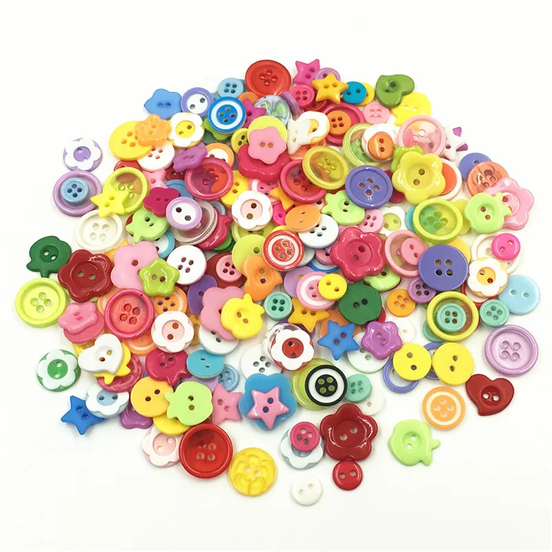 

TPSMOC 100Pcs/Set Mixed resin Buttons mixcolor Round Sewing Scrapbooking DIY Buttons Sewing Accessories