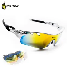 WOLFBIKE Black Polarized Lenses Cycling Sunglasses UV400 Anti-fog Windproof with Myopia Sports Frame MTB Bike Bicycle Glasses west biking cycling glasses 5 lens windproof anti fog with mypia frame sport mtb bike bicycle polarized cycling glasses 5 lens