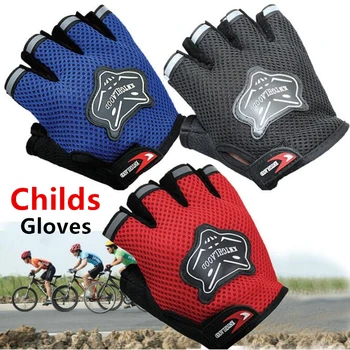 

New Arrived Child Outdoor Sports Breathable Motorcycle Glove Kids E-Bike Luvas Fitness Half Finger Style Motorbike Kids Gloves