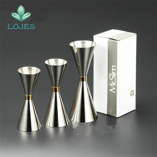 1PCS Stainless Steel Slim Double Jigger Cocktail Measuring Jigger Liquor Mearing Cup Martini Measuring Tool Bar