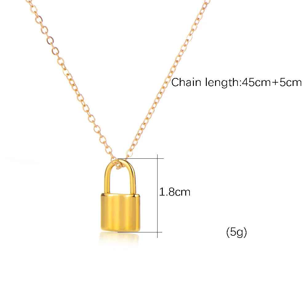 

Personalized Gold Lock Pendant Necklace Women Custom Engraved Name Stainless Steel Padlock Necklaces Clavicle Chain Jewelry Gift