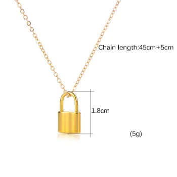 

Personalized Gold Lock Pendant Necklace Women Custom Engraved Name Stainless Steel Padlock Necklaces Clavicle Chain Jewelry Gift