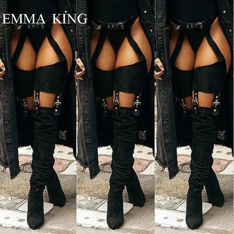 thigh high boots with garter