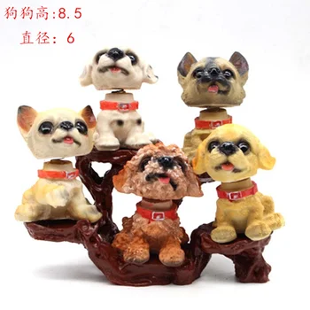 

6 famous resin dog puppy + display frame Canine dog creative car Home decoration birthday craft Ornament dolls statues Home dies