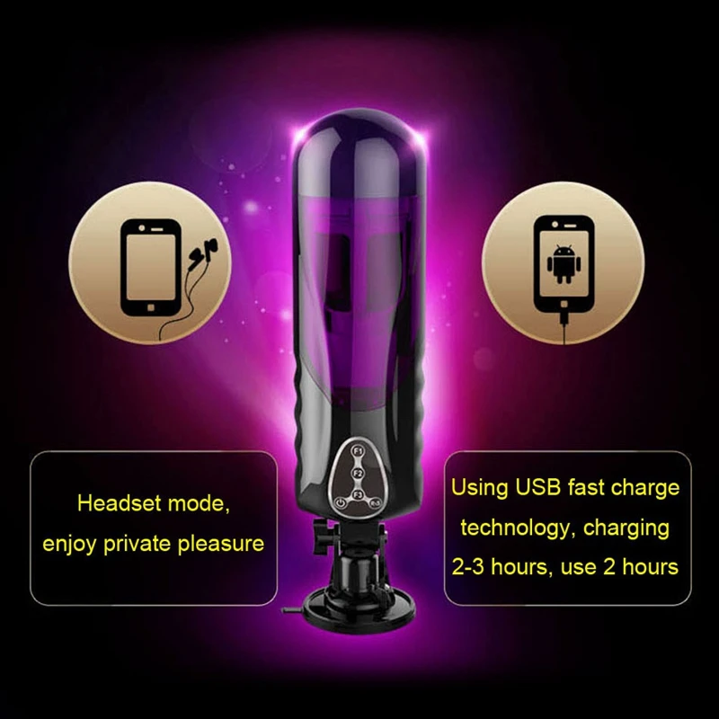  Electric Piston Male Masturbator Automatic Telescopic 10 Kinds Vibration Rotation Smart Voice Mastu - 4000299507370