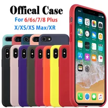

Have LOGO Original Silicone Case For iPhone X XS Max XR Cover Official Silicon Case With Retail Box For iPhone 6 6S 7 8 Plus