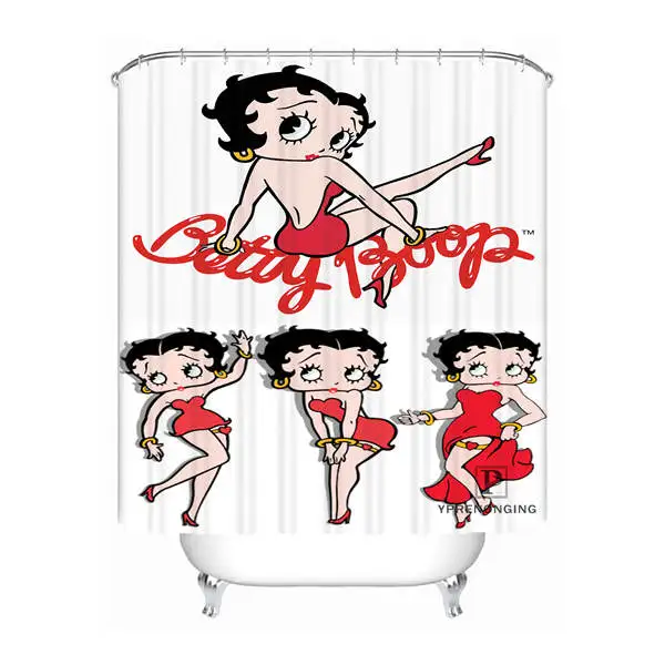 Пользовательские Betty Boop мультфильм Мода водонепроницаемый Душ Шторы для дома ванной s крючки полиэстер ткань мульти Sizes180509-03 - Цвет: Shower Curtain