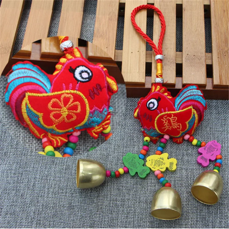 Chinese New Year Of The Pig Stuffed Toy Ethnic Flavor Zodiac Mascot Benediction Child Baby Lucky Pendant Small Bell13