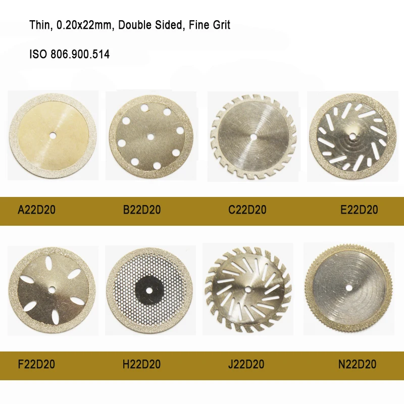 10pcs/lot 0.2x22mm Diamond grinding wheel abrasive Dental cutting disc