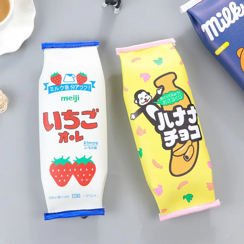 

Kawaii Cracker Pencil case for girls Cute fruit egg PU leather pen Bag box Stationery pouch office school supplies Escolar Zakka