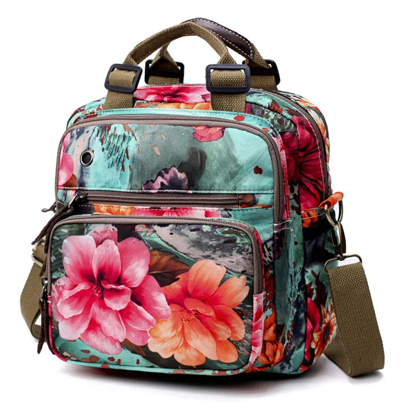 

2018 Flowers Mommy Diaper Bag Hit Color Oxford Shoulder Mummy Bag Double Back Multi-use Maternal and Child Package ZFY157