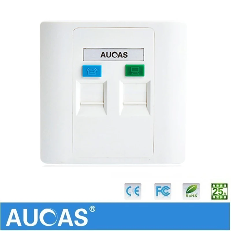 AUCUS 4 шт./лот 2 Порты и разъёмы низшег Лицевая панель rj45 rj11 модульная уход за кожей