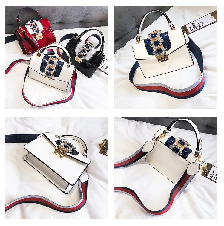 PU Leather Panelled Handbag for Women New Fashion Design Metal Lock Crossbody Bag Female Brown Vintage Small Shoulder Tote Purse (6)