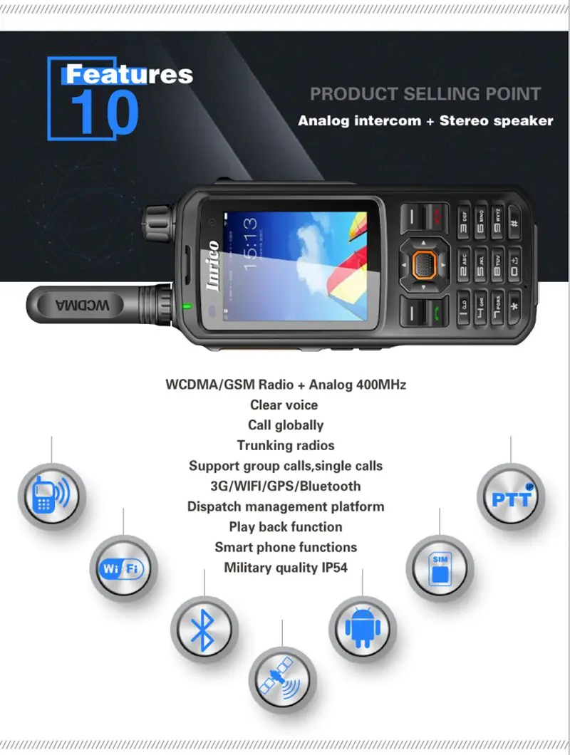 

Sim card Mobile Phone Android walkie talkie network + analog UHF/VHF portable radio with ZELLO bluetooth wifi Gps GOOGLE play