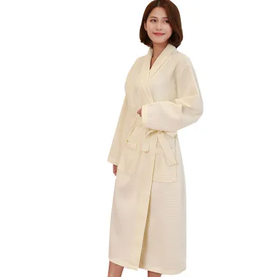 Горячая Распродажа, женское осеннее Новое кимоно для ванны, банный халат размера плюс, сексуальный Вафельный Халат, Дамский халат, женский халат для отдыха - Цвет: beige