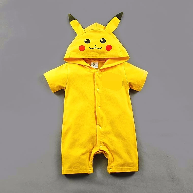 Pikachu детские комбинезоны, одежда для маленьких мальчиков и девочек, милый комбинезон с рисунком для новорожденных, летняя одежда для новорожденных, боди, сдельник для ребенка