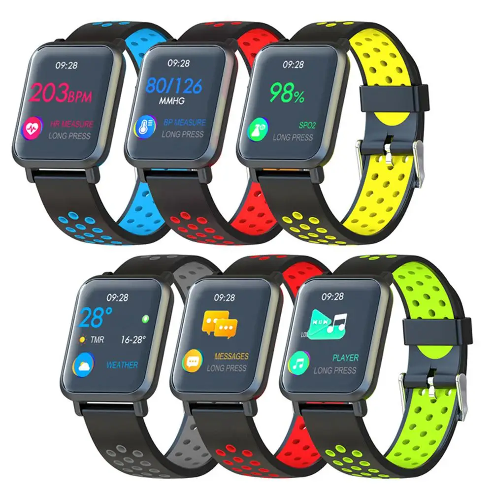 

S9 Waterproof IPS Touch Screen Pedometer Heart Rate Sleep Monitor New Smart Bracelet