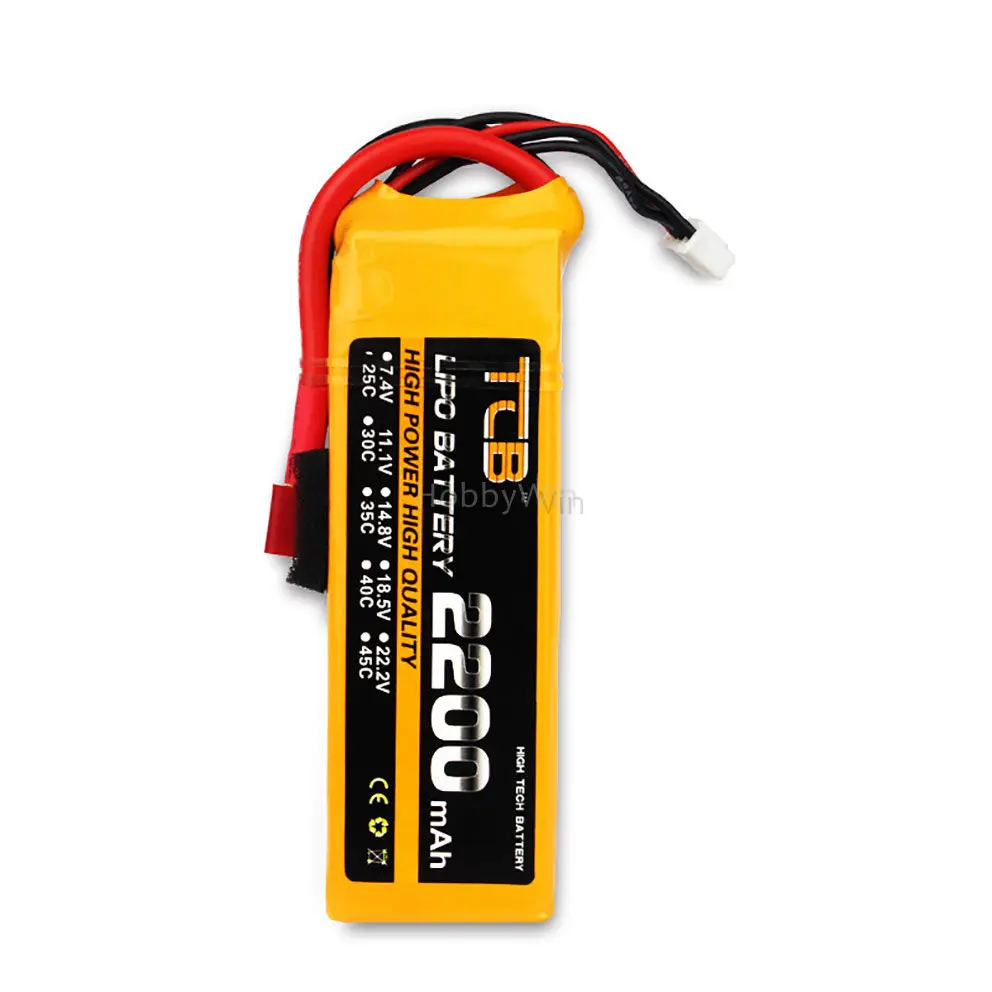 

11.1V 3S 2200mAh 25C LiPO Battery T plug for RC Model Airplane Helicopter FPV Drone