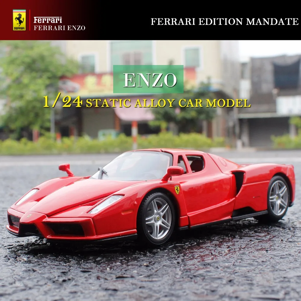 2016 New Kids Toys Enzo Ferrar 1:24 Scale Model Static Alloy Diecasts Model Super Car Red By Bburago