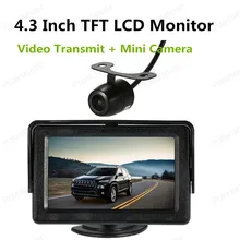 hot!! DC 12V TFT LCD for VCD/DVD/GPS/Camera Monitor 4.3 Inch with Wireless Video Transmit + Mini Camera