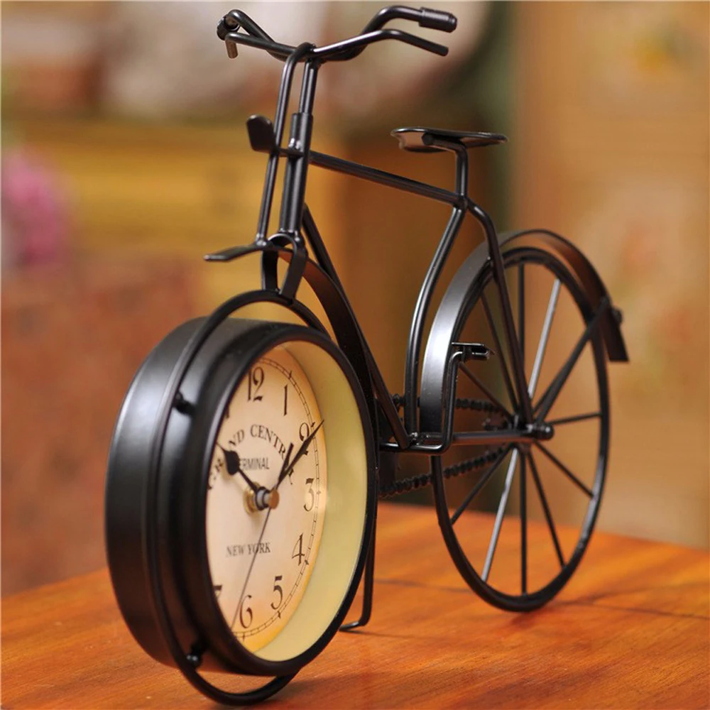 Metal bicycle desktop clock mute home decoration vintage table clock horloge frozen reloj Metal bicycle desktop clock mute home decoration vintage table clock horloge frozen reloj