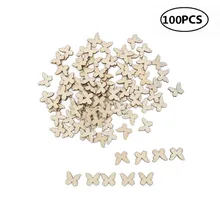 100 шт НЕОБРАБОТАННАЯ древесина вырезанная в форме бабочки деревянные части для деревянное ремесло DIY проектов, Подарочные бирки, украшения дома