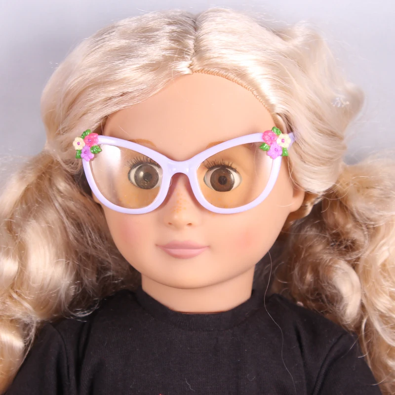 Fashion Purple Toy Doll Sunglass With Flowers Fits 18" Girl Doll