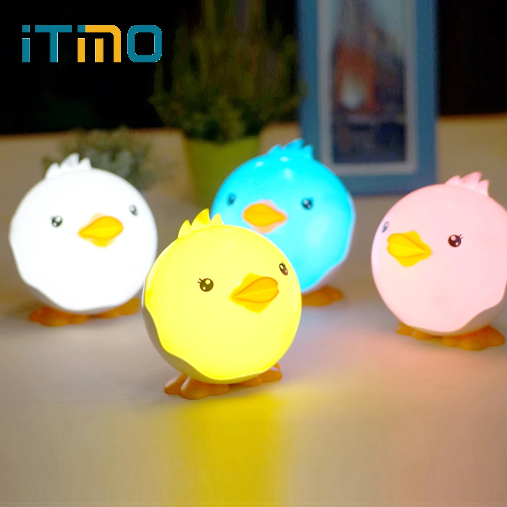 

ITimo 3 Modes Little Duck Lamp LED Night Light USB Rechargeable Home Decors Touch Sensor Indoor Lighting For Children Gifts