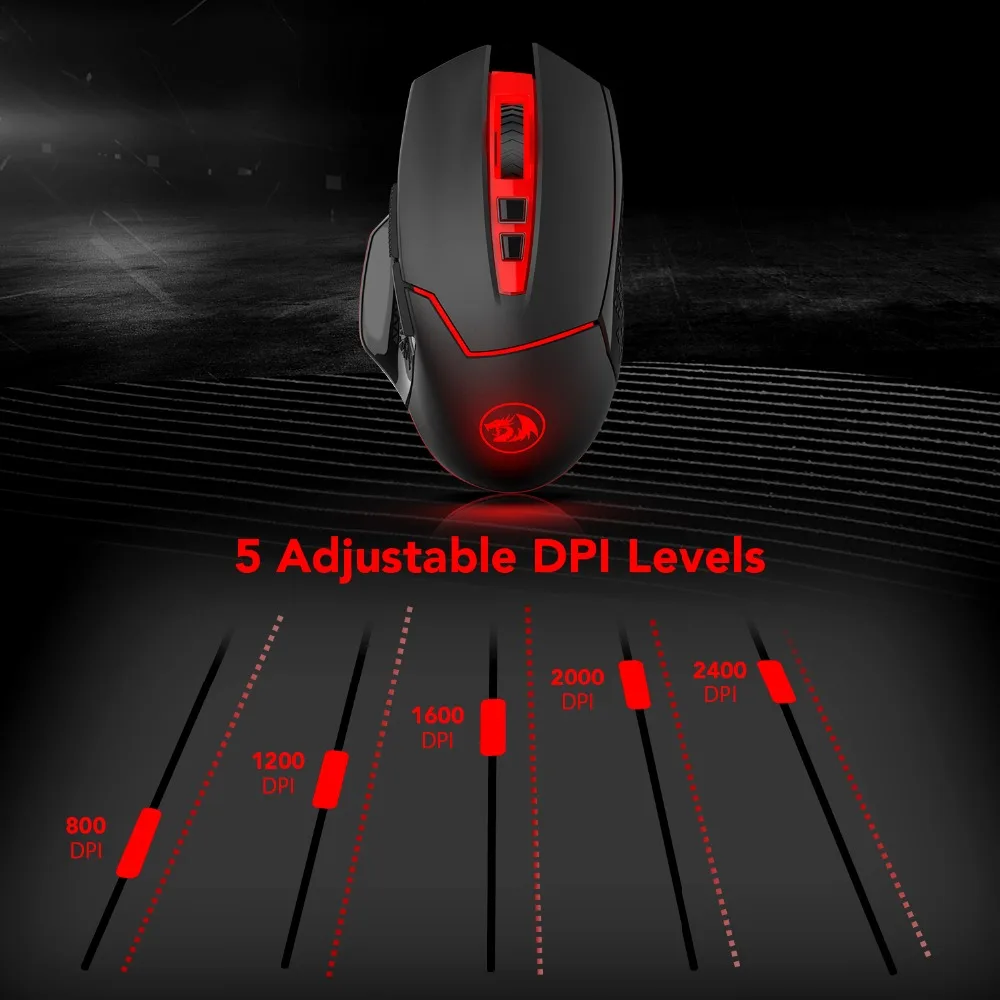 Redragon M690 1 2400 dpi Профессиональная Беспроводная игровая мышь 8 кнопок мыши для MMO Pro