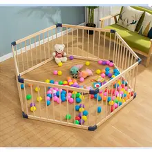 Комнатная массивная деревянная детская игра забор складной детский для ползания манеж подвижная игра ярдов детское дерево безопасный забор Манеж с дверью