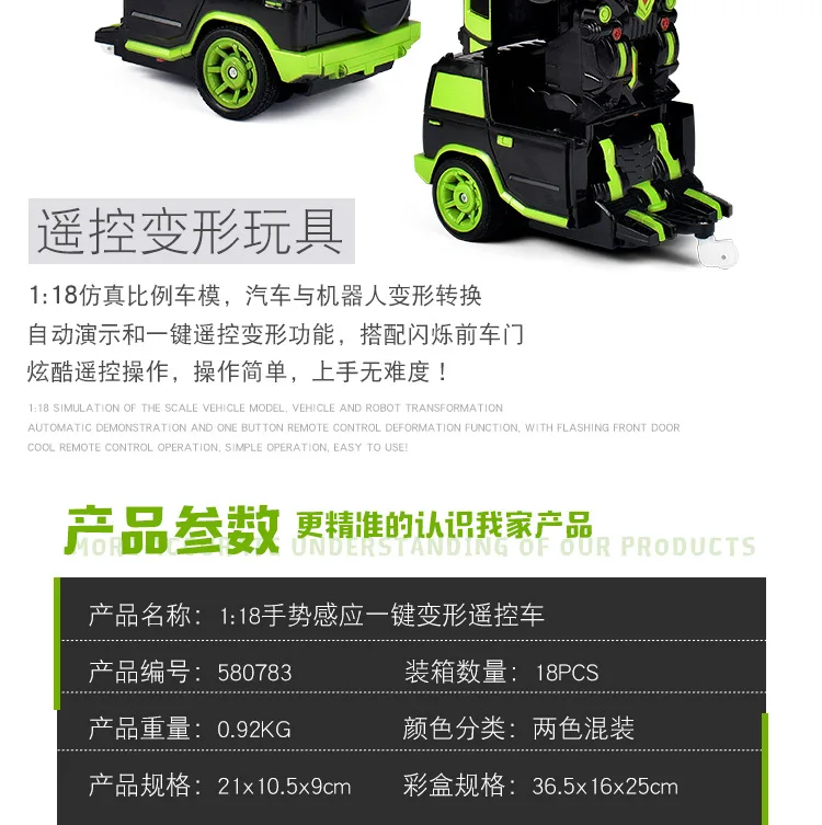 2 in1 RC автомобиль внедорожник автомобиль трансформации модели роботов дистанционного Управление 1:18 деформации игрушечная машинка, детский