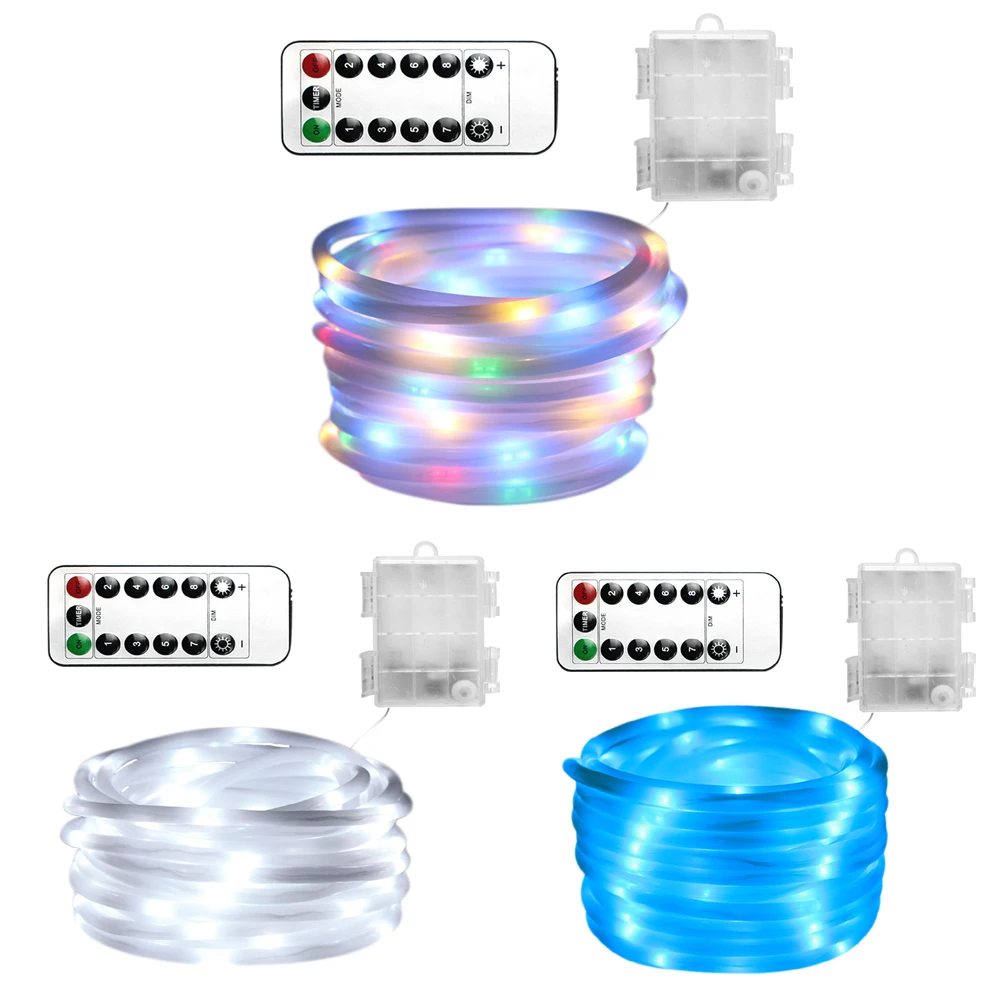 

Christmas decoration led string lights waterproof led fairy lights battery box 3AA fog tube garland led wedding holiday lights