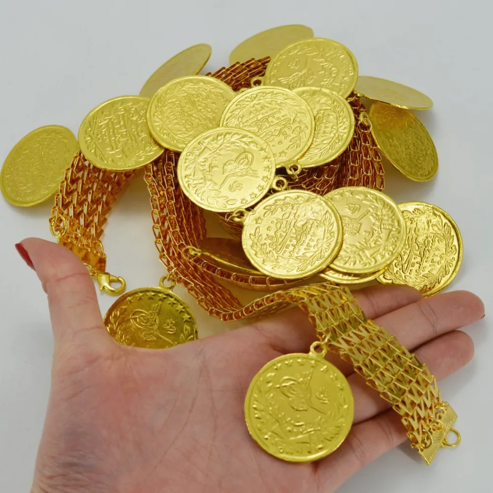 Anniyo 136cm Long Body Jewelry For Turkish Coin Chain Gold Color Anniyo 136cm Long Body Jewelry For Turkish Coin Chain Gold Color Middle East Wedding Holiday Gifts Turkey Metal Coins 042706 In From