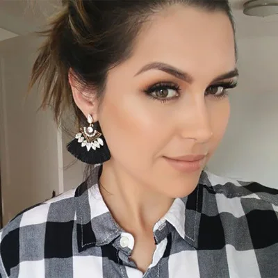 

Bohemia Handmade Tassels For Women Earrings Fan Shaped Cotton Accessories Dangle Drop Fringed Gift Earrings Ethnic Jewelry E34