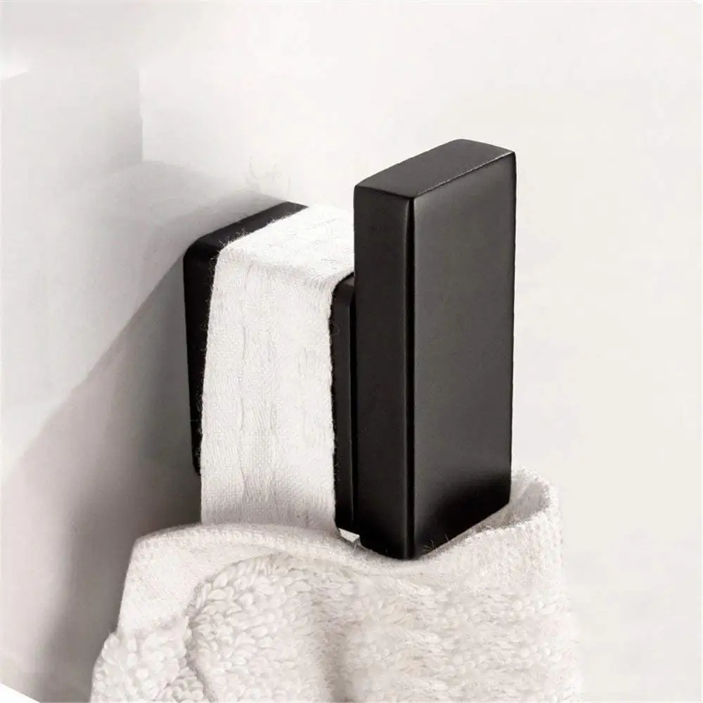 

304 stainless steel bathroom hardware kit black paint paper towel rack towel bar simple style hook towel ring
