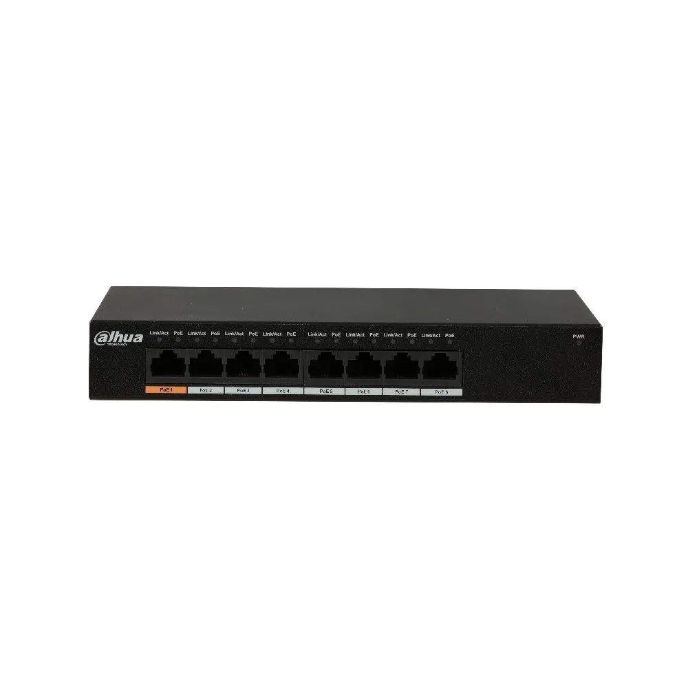 Dahua PoE коммутатор 8 портов гигабитный переключатель питания по сети Ethernet слой два коммерческих переключателя MAC Автоматическое обучение