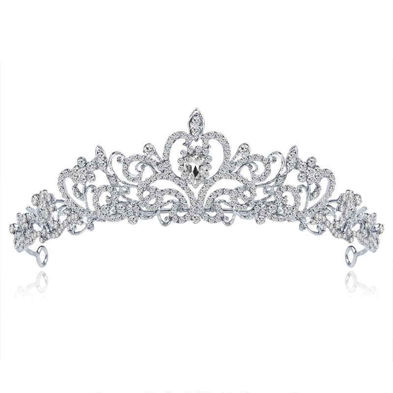 

Bride Crown Wedding Tiara Bridal Jewelry Women Headdress Headband Luxury Silver