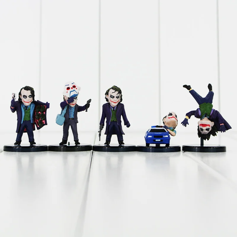 

5pcs/lot 4-6cm Batman The Dark Knight The Joker Mini PVC action Figure Joker The Evil Opponent of Batman Collection Toys Doll