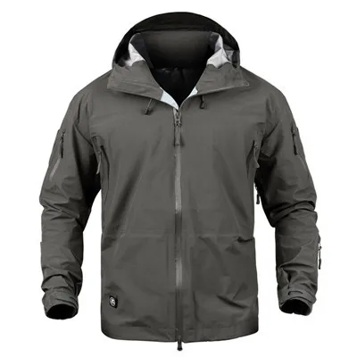 Grey Армейская куртка мужская военная одежда Hardshell Cothes камуфляжная водонепроницаемая куртка и пальто для мужчин Мультикам ветровка пальто - Цвет: Grey