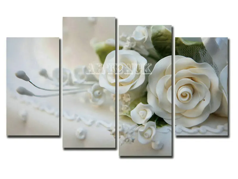 

4pcs/set of diamond embroidery 5d diy diamond painting white rose full square drill diamond mosaic flower home decoration