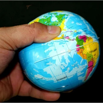 

1Pc World Map Foam Earth Globe Hand Wrist Exercise Massager Squeeze Soft Foam Ball High Quality