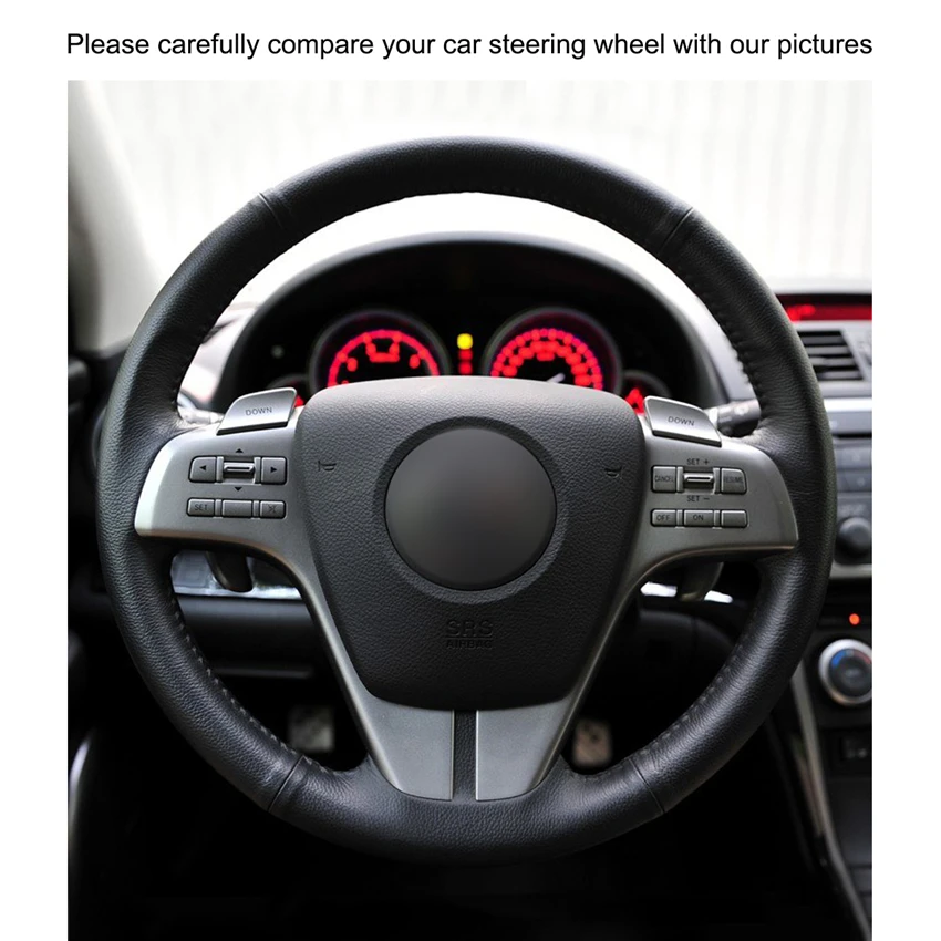 Чехол из искусственной кожи для руля Mazda 6 (GH) 2009 2007 2012|Чехлы на руль| |