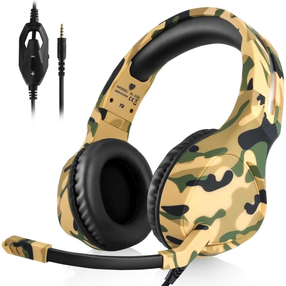 Butfulake Camouflage Gaming Headset with mic Wired Stereo Game