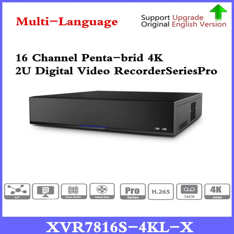 

Original 16ch XVR7816S-4KL-X 16 Channel xvr 4K 2U Digital Video Recorder H.265+ support HDCVI/AHD/TVI/CVBS/IP video inputs