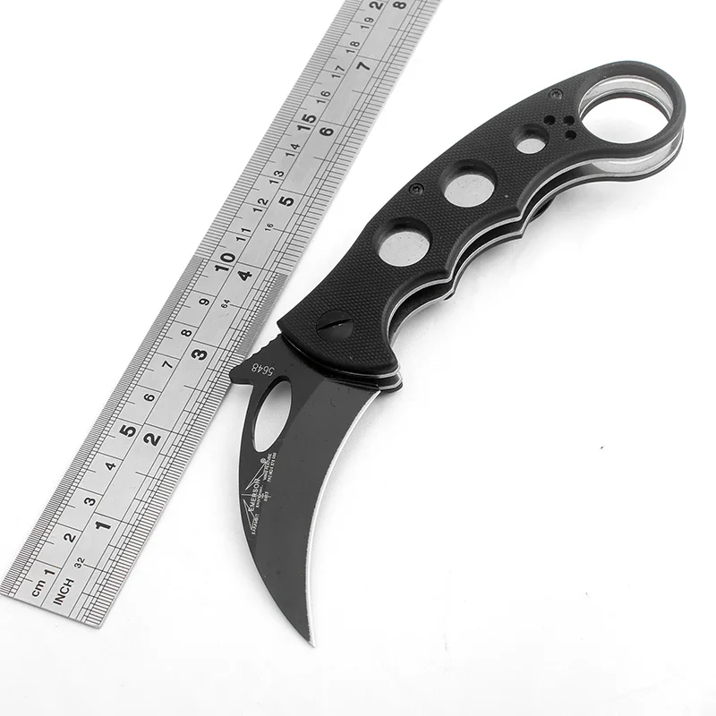 

Black Karambit folding knife G10 handle Sharp Emerson Rescue Survival Knives Camping Hunting knife Tactical  Pocket Knife gift