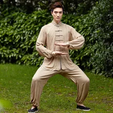 Традиционный китайский Для мужчин кунг-фу uniformcotton Тай чи костюм мужской Винтаж Кнопка Костюмы M L XL XXL XXXL NS017