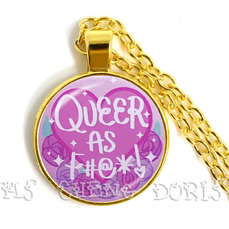 

Bi Pride Necklace LGBT Pendant Necklaces Hypoallergenic Gay Pride Jewelry Rainbow Flag Glass Cabochon Pendants Jewelry